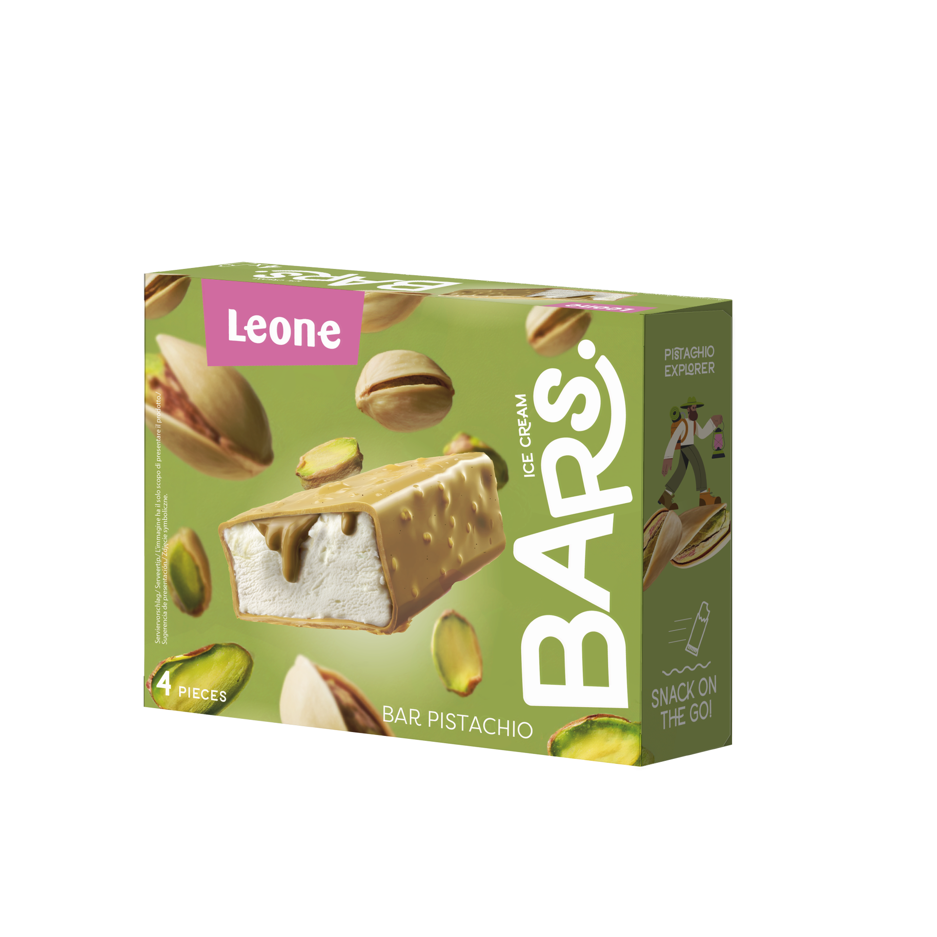 LEONE Pistachio Vanilla Protein Bar Ice Cream 39g (4 Pcs)