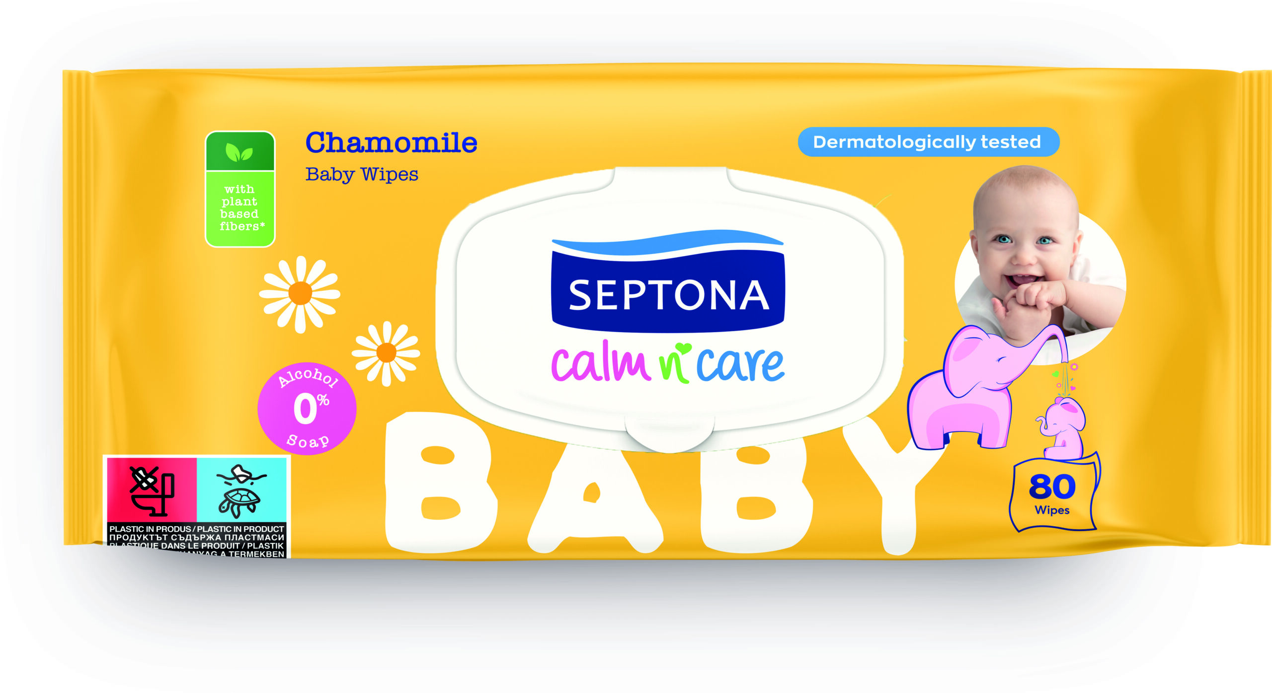SEPTONA Baby Wipes Lid Chamomile 80pcs