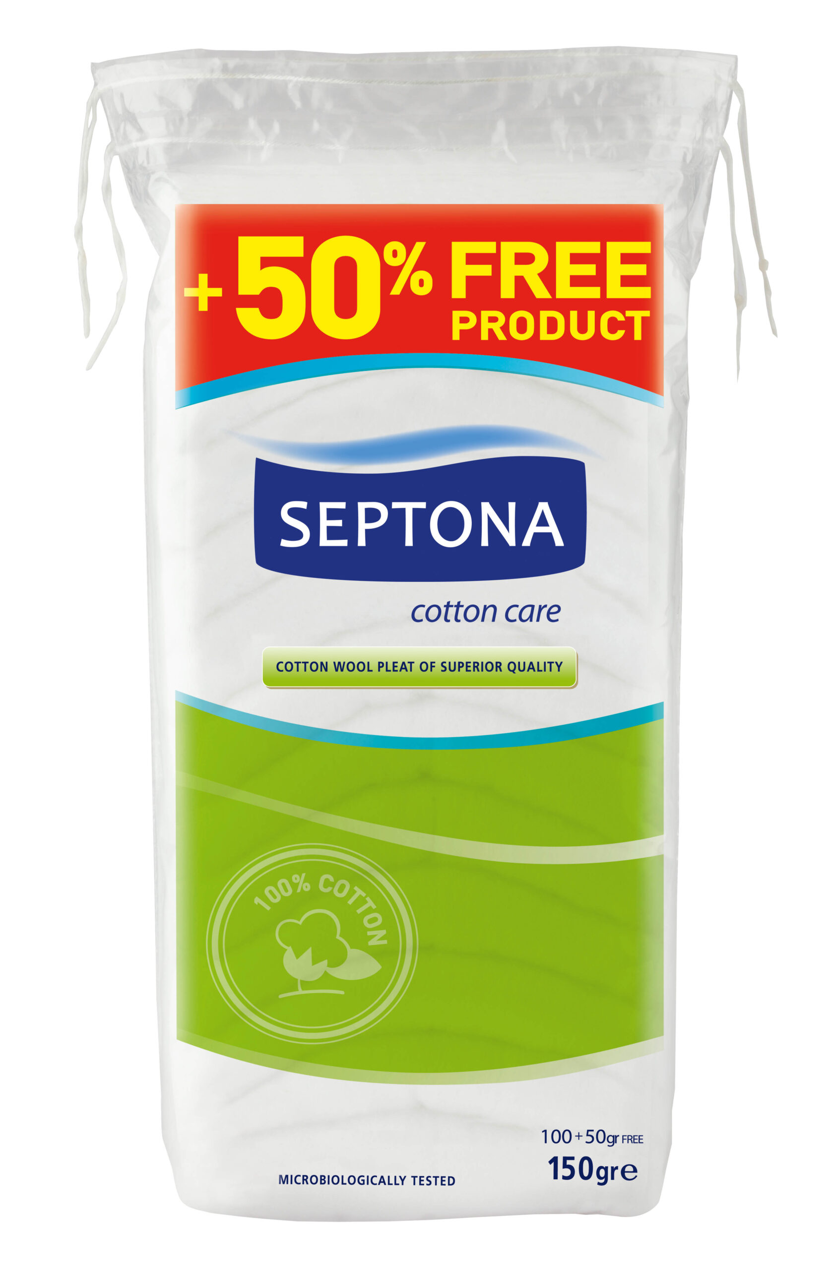 SEPTONA Cotton Wool Pre Cut 100gr +50% Promo