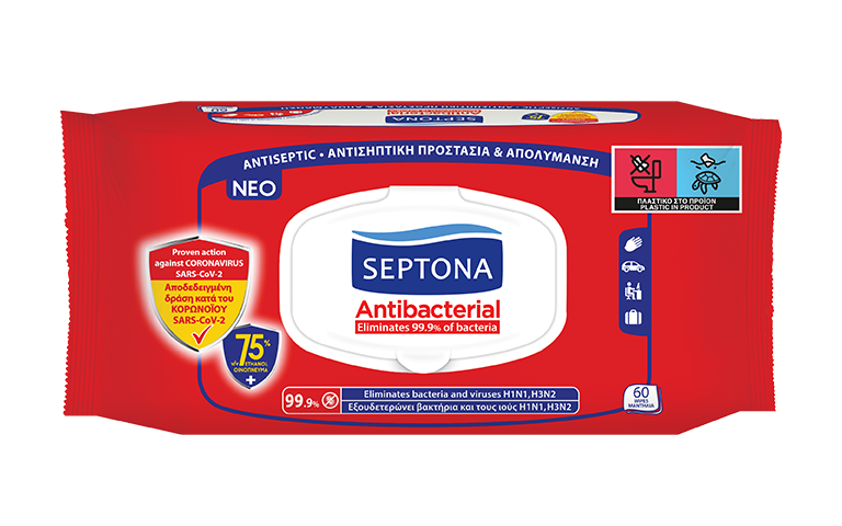 SEPTONA Antibacterial Wipes 75% Alcohol 60pcs