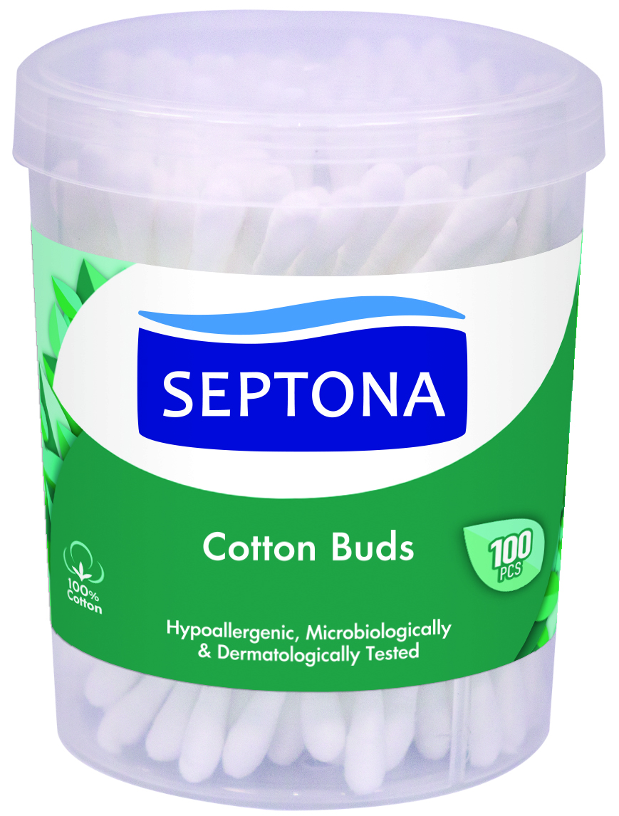 SEPTONA Cotton Buds Round Drum 100pcs