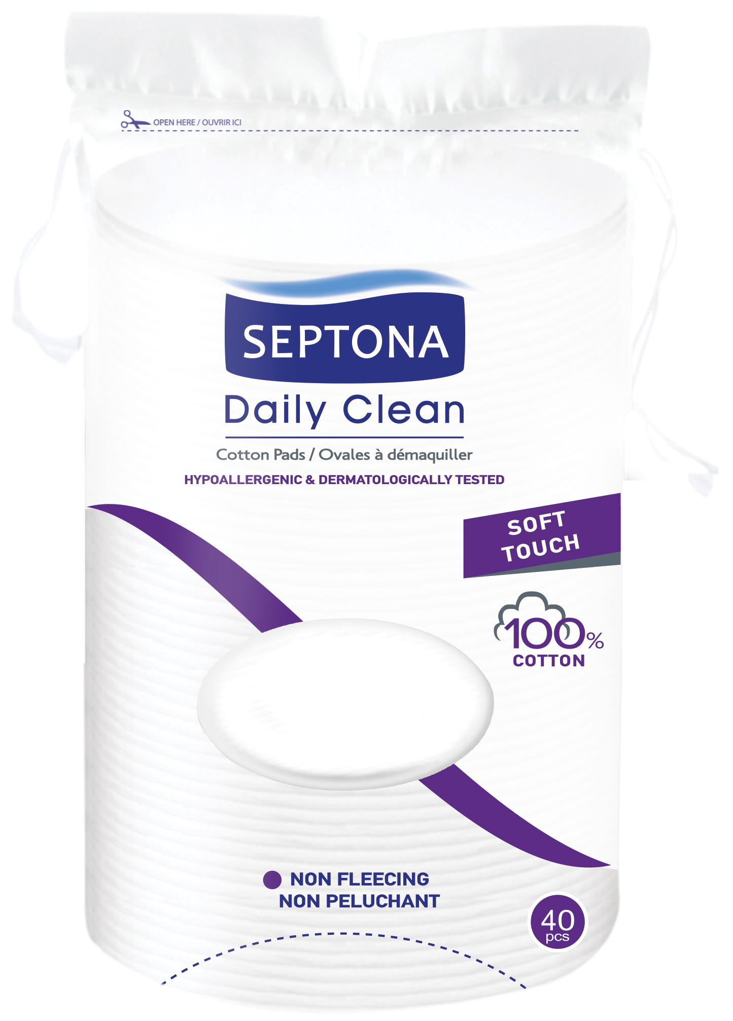 SEPTONA Daily Clean Cotton Pads Oval 40