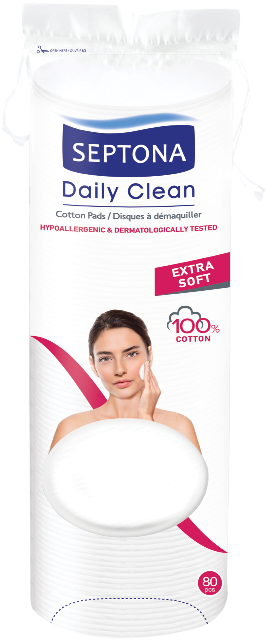 SEPTONA Daily Clean Cotton Pads Round 80