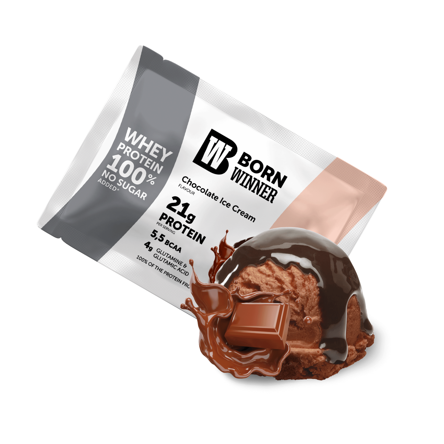 BW Whey Protein Sachet 30g Chocolate Ice Cream Flavour with Sweetener
