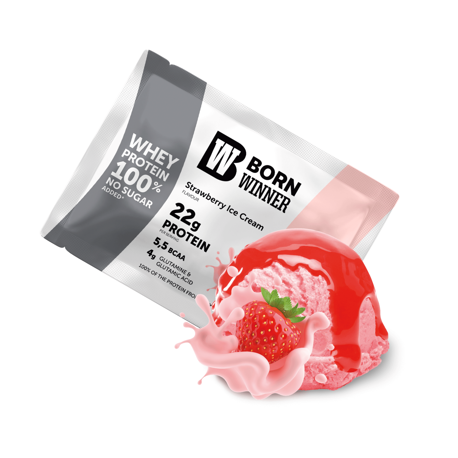 BW Whey Protein Sachet 30g Strawberry Ice Cream Flavour with Sweetener