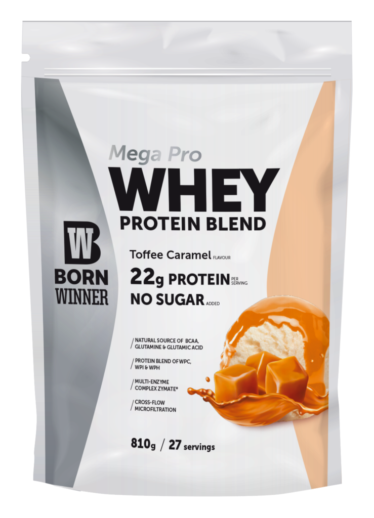 BW Whey Protein Doypack 810g Toffee Caramel Flavour with Sweetener